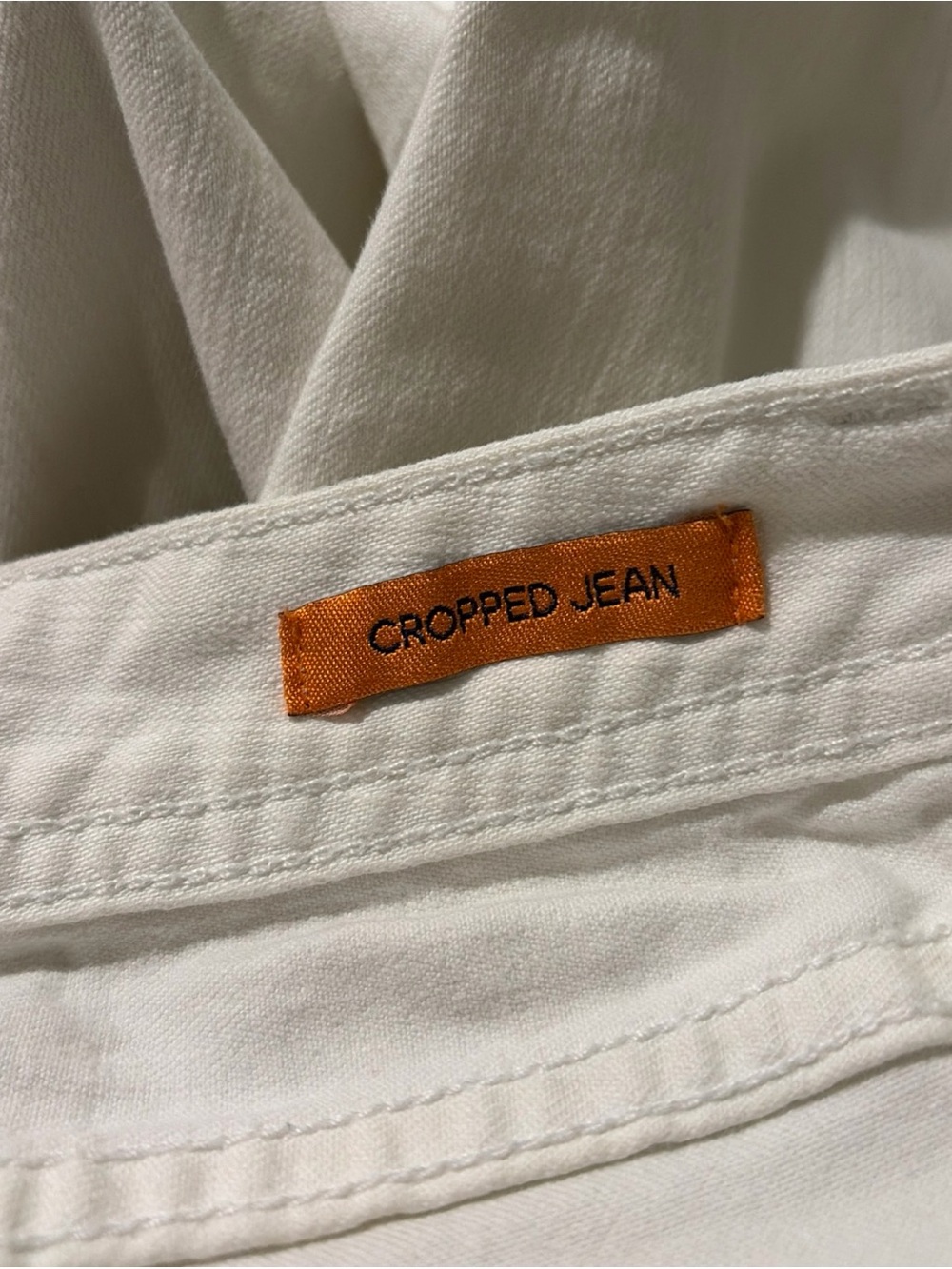 Tory Burch Cream Cropped Straight-Leg Jeans - Picture 7 of 9